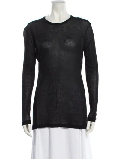 Pre-owned Khaite Scoop Neck Long Sleeve T-shirt In Black