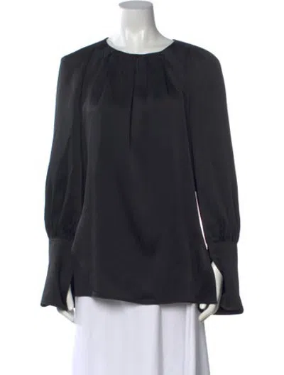 Pre-owned Khaite Scoop Neck Long Sleeve Tunic In Black