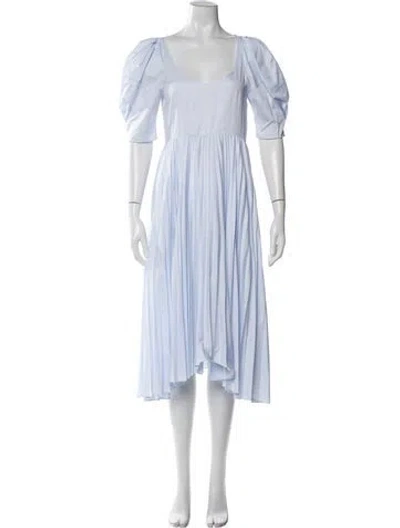 Pre-owned Khaite Scoop Neck Midi Length Dress In Blue