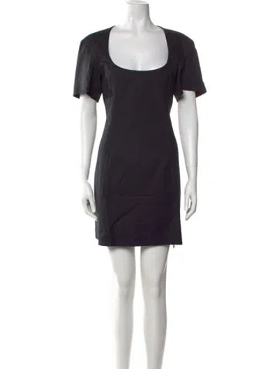 Pre-owned Khaite Scoop Neck Mini Dress In Black