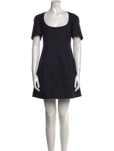Pre-owned Khaite Scoop Neck Mini Dress In Black
