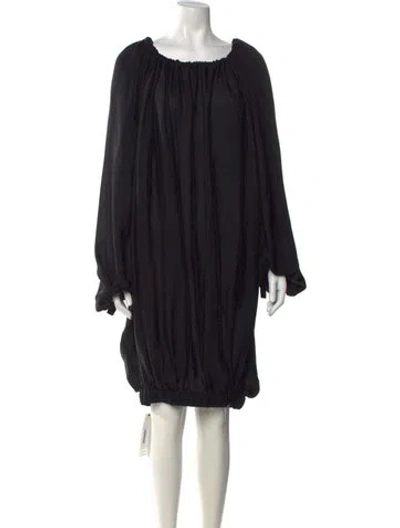 Pre-owned Khaite Scoop Neck Mini Dress In Black
