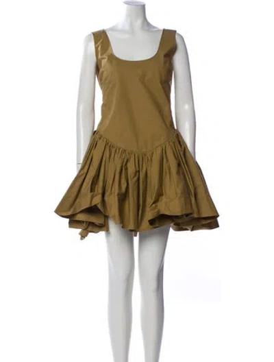 Pre-owned Khaite Scoop Neck Mini Dress In Green