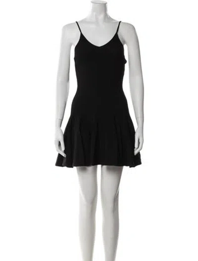 Pre-owned Khaite Scoop Neck Mini Dress W/ Tags In Black