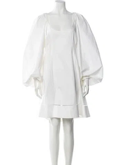 Pre-owned Khaite Scoop Neck Mini Dress In White