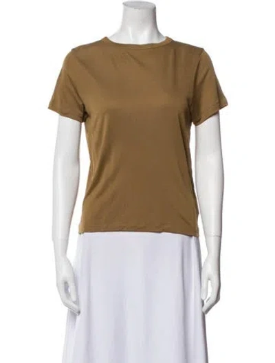 Pre-owned Khaite Scoop Neck Short Sleeve T-shirt W/ Tags In Brown