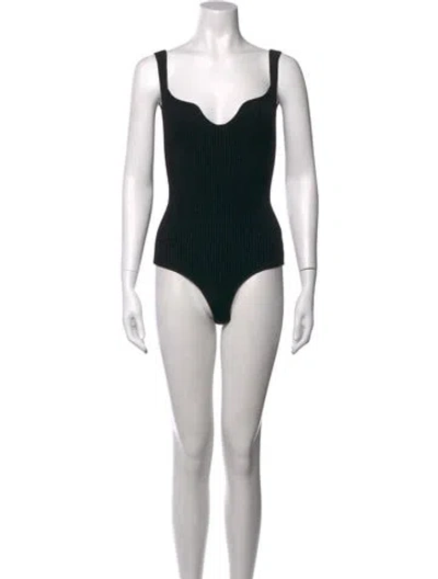 Pre-owned Khaite Scoop Neck Sleeveless Bodysuit In Black