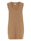 Khaite Scoop-neck Sleeveless Dress In Brown