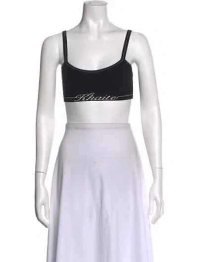 Pre-owned Khaite Scoop Neck Sleeveless Sports Bra In Black