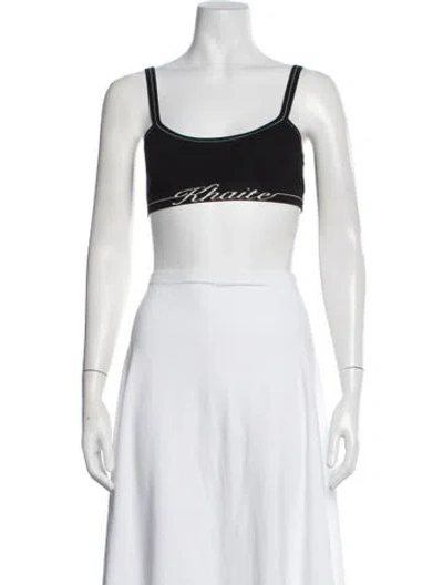 Pre-owned Khaite Scoop Neck Sleeveless Sports Bra In Black