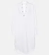 Khaite White Press-stud Denim Midi Dress In White