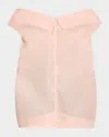 Khaite Selly Collared V-neck Silk Top In Soft Pink