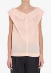 Khaite Selly Double Silk Gauze Top In Pink