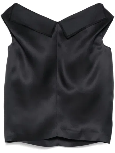 Khaite Silk Gazar Top In Black