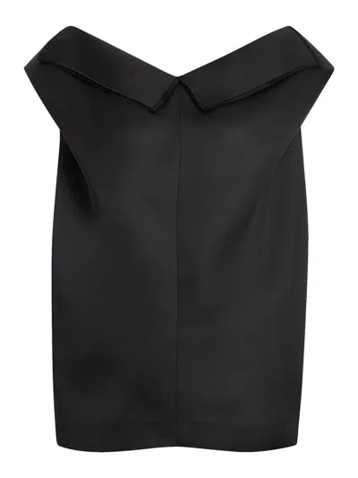 Khaite Silk Gazar Top In Black