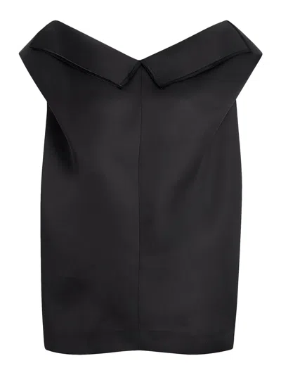 Khaite Silk Gazar Top In Black