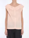 Khaite Selly Double Silk Gauze Top In Pink
