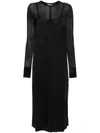 Khaite Semi-sheer Double Layer Dress In Black