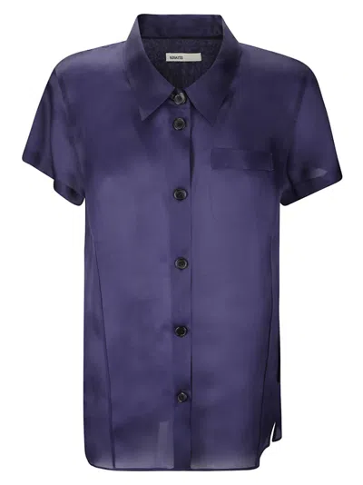 Khaite Semi-transparent Silk Top With Pointed Collar