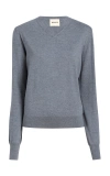 Khaite Senta V-neck Wool-blend Sweater In Grey
