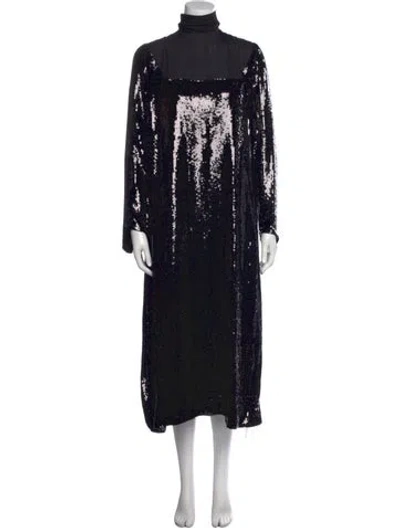 Pre-owned Khaite Sequin Long Dress In Black
