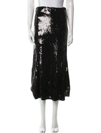 Pre-owned Khaite Sequin Midi Length Skirt In Black