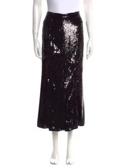 Pre-owned Khaite Sequin Midi Length Skirt W/ Tags In Black