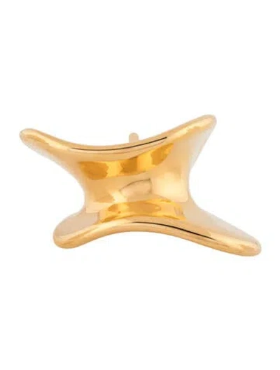 Pre-owned Khaite Shadow Hair Cuff In Gold/metallic