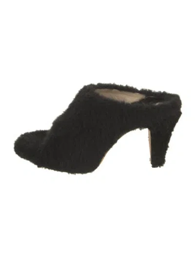 Pre-owned Khaite Shearling Mules In Black