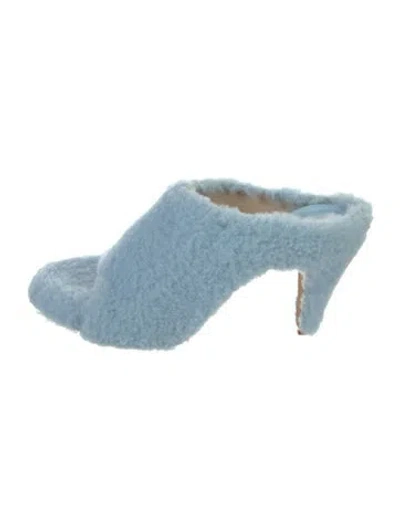 Pre-owned Khaite Shearling Slides In Blue