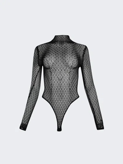 Khaite Sheer Fena Bodysuit In Black