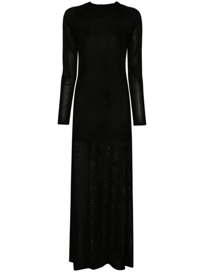 Khaite Valera Fine Knit Maxi Dress In Black