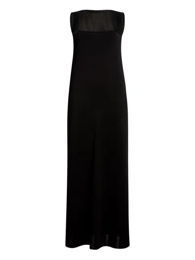 KHAITE SHEER-PANEL MAXI DRESS
