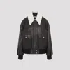 Khaite Shellar Lambskin Leather Jacket With Genuine Shearling Collar In Black