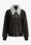 Khaite Shellar Leather Jacket In Brown