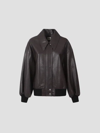 Khaite Shelman Jacket In Dark Brown