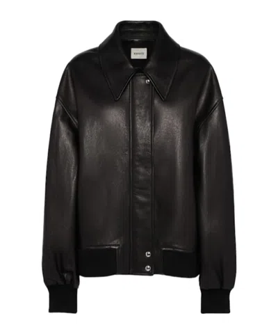 Khaite Shelman Leather Jacket In Black