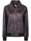 Khaite Shelman Leather Jacket In Purple