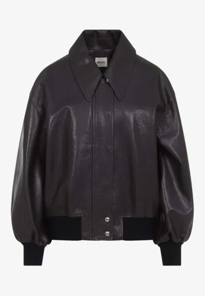 KHAITE SHELMAN ZIP-UP LEATHER JACKET