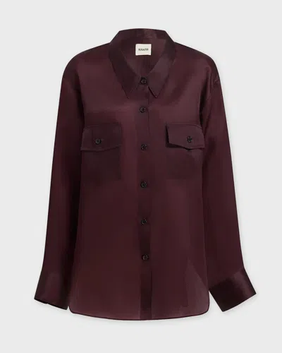 Khaite Matteo Organza Shirt In Brown