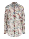 Khaite Goya Floral Silk Chiffon Button-down Top In Multi