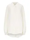 Khaite 'the Bam Top' Pleated Shirt In White