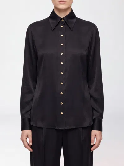 Khaite Ivy Button-fastening Long-sleeve Shirt In Black