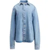 Khaite Argo Snap-front Denim Top In Blue