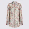Khaite Goya Floral Silk Chiffon Button-down Top In Multi