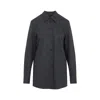 Khaite Auryn Lightweight Wool And Cashmere Shirt In Multi