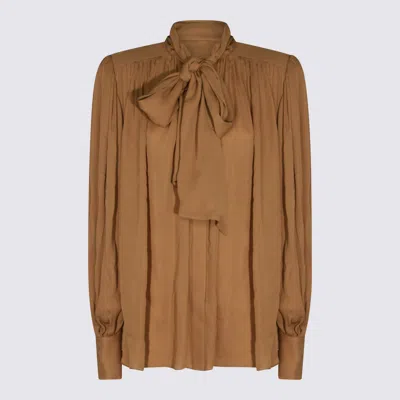 Khaite Shirts Ochre In Brown