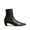 Khaite Pointed Toe Ankle Boots With Smooth Lamb Leather In Black