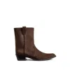 Khaite Brown Calf Leather Bos Taurus Ankle Boots In Brown