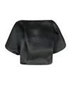 Khaite Niles Draped Silk Top In Black